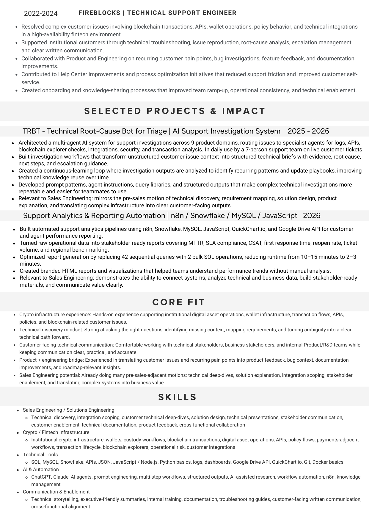 Preview of page 2 of Ben Tal Mizrahi's designed résumé